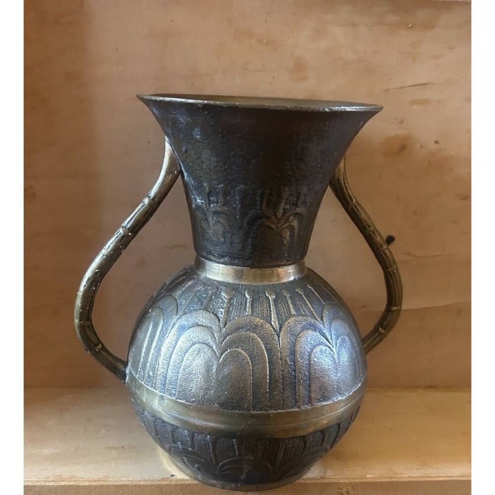 Vintage Decor Brass Vase Mid Century Modern Old Hollywood For Flowers Gorgeous